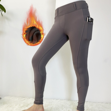 Drop de mujeres Fleece Fleece Ecuestre Silicone pantalones