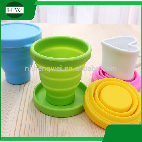 outdoor travel portable silicone telescopic foldable collapsible folding cup