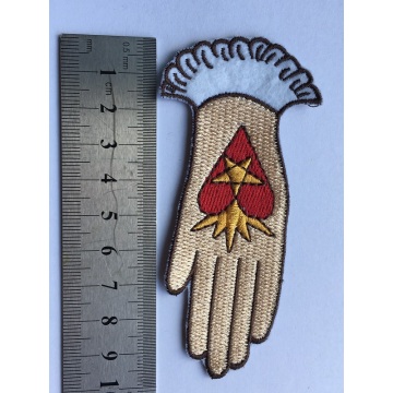 customized love in hand embroidery patch for clothes