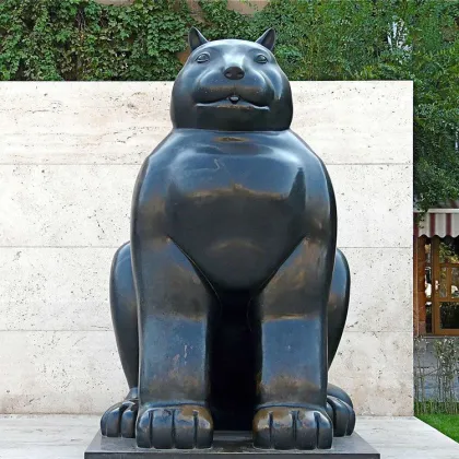 Replica famous Barcelona bronze large fat cat outdoor statue