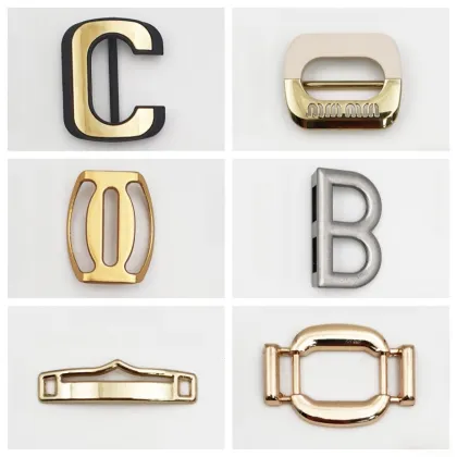 Luxury-Lite Letter-Shaped Zinc Alloy Shoe Buckles