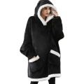 Adult oversized home wearable warm fleece blanket hoodie