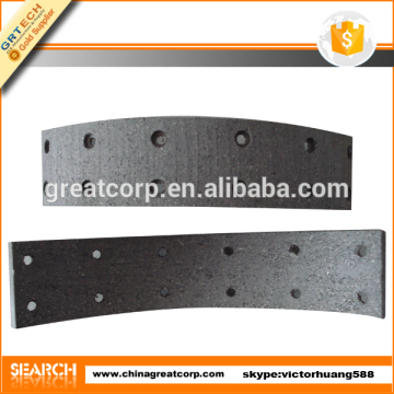 Drilled car brake shoe lining