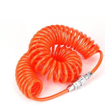 High-Quality Flexible Polyurethane Air Hose with TYPE C Quick Fitting in Various Lengths: 6M, 9M, 12M, 15M - Spring Tube Model