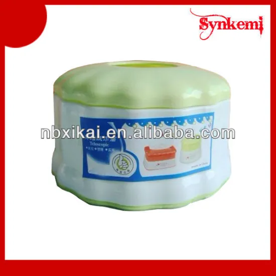 Round plastic tissue box holder