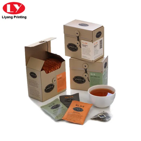 Custom Tea Bag Packaging Box with String Close