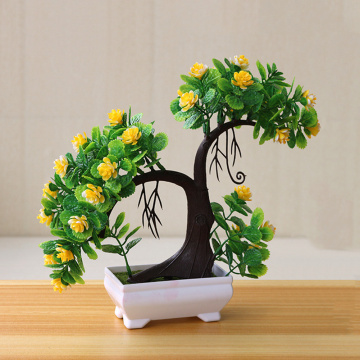 Hotel Office Small Tree Home Fake Flower Desktop Display Artificial Plants Party Supplies Wedding Ornaments Bonsai Potted Garden