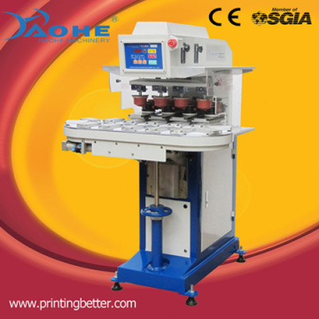 4 color pad printing machine with conveyor