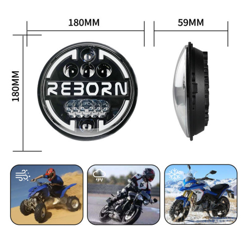 Auto Lighting System 7Inch 45W LED Headlights High Low Beam Round With Daytime Running Light (DRL) for Car Motorcycle