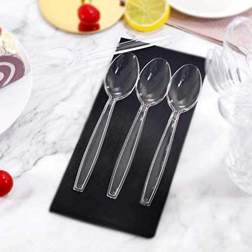 Heavy Duty Clear Transparent Plastic Spoons
