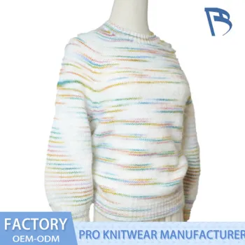 Women's Soft Pastel Striped Knit Sweater