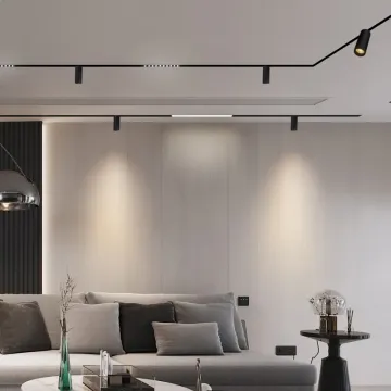 48V Magnetic Track Light System: Adjustable Recessed Linear Moving Head Tracklights for Home