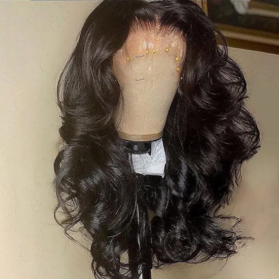 Hot selling body wave full lace wig virgin brazilian human hair 180% density full lace wig