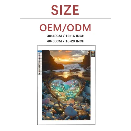 Seascape Painting Mirror by the Sea Cross-Stitch Embroidery Kit