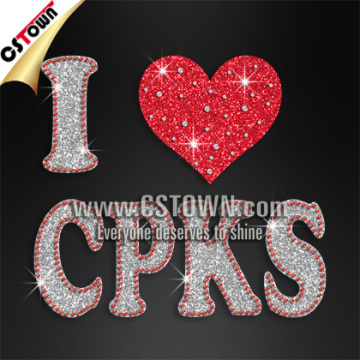 Factory supply I love cpks custom cheap iron on letters DIY design for garments