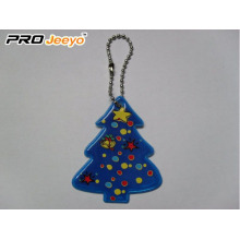 Reflective PVC Christmas tree Key Chain