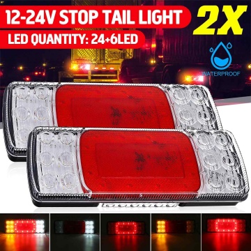 Left Right 12V 24V LED Car Truck Tail Light Taillight Rear Brake Light Indicator Signal Lamp for Trailer Tactor Lorry Bus