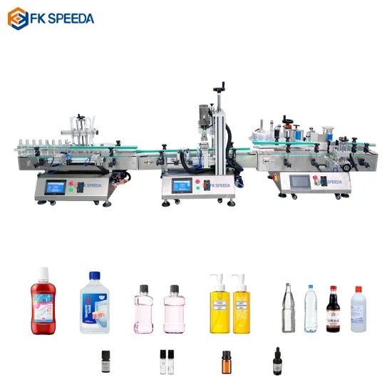 Automated Filling and Labeling Plant for Tabletop Sterile Vials, Perfume Essential Oils, and Roll-On Bottles (10ml)