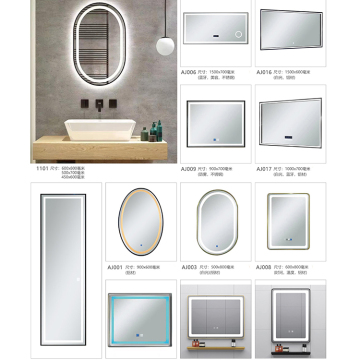 Large Wall-Mounted Dimmable Smart LED Bathroom Mirror