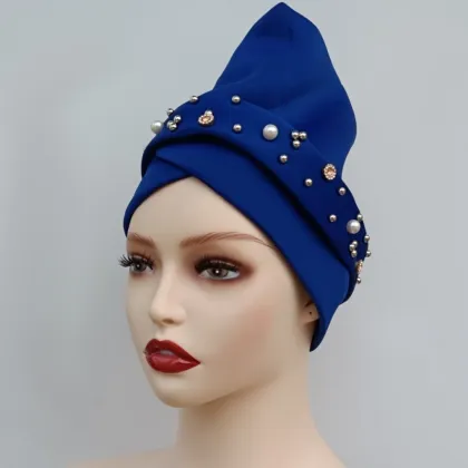 Wholesale African Hat Pearl Diamond Turban