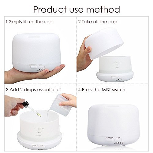 500ml air humidifier aroma oil diffuser