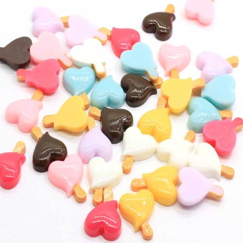 Heart Popsicle Resin Flatback Cabochon For Craft Decoration Scrapbook DIY Accessories