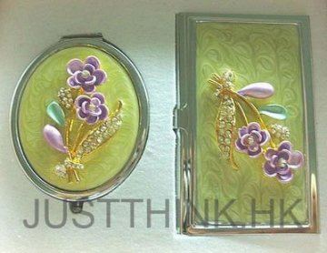 Customized 3D Painting Cosmetic Pocket Mirror Set FZ-DML002