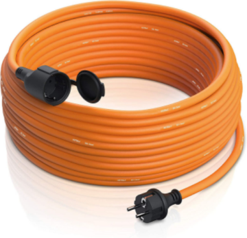 Orange Waterproof Outdoor Schuko Euro Extension Cord