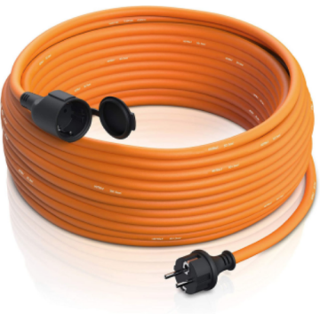 Orange Waterproof Outdoor Schuko Euro Extension Cord