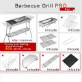 Picnic acero inoxidable plegamiento portátil BBQ Barcoal Grill