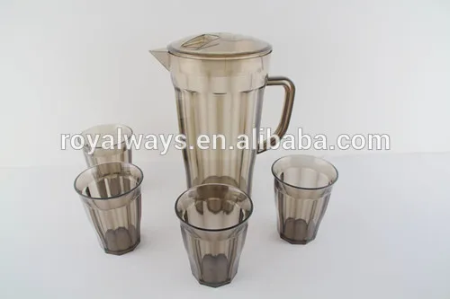 plastic pitcher with 4 pcs of cups