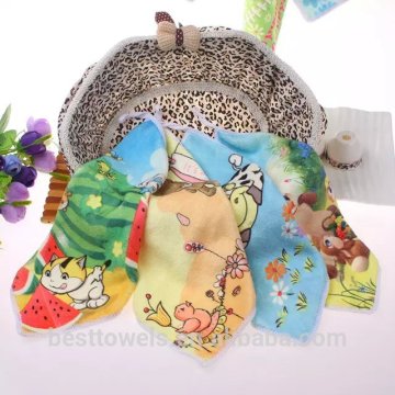 Wholesale custom cartoon children microfiber printed hand towel