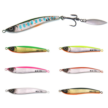 WHITEBAIT Drag Metal Jig Spoon Lure 12g for Slow Jigging and Bass Fishing