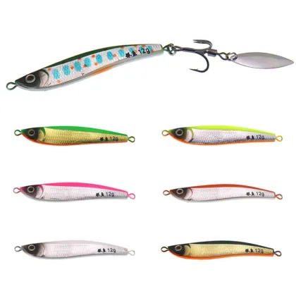 WHITEBAIT Drag Metal Jig Spoon Lure 12g for Slow Jigging and Bass Fishing