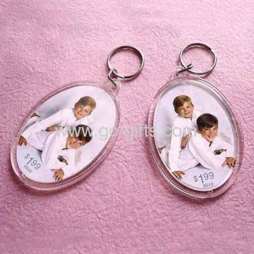 Oval-shaped Acrylic Photo Keyrings 