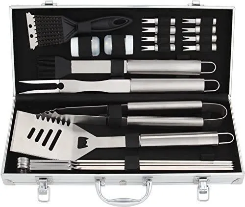 Stainless Steel Camping BBQ Tools 20 pcs barbeque grill accessories