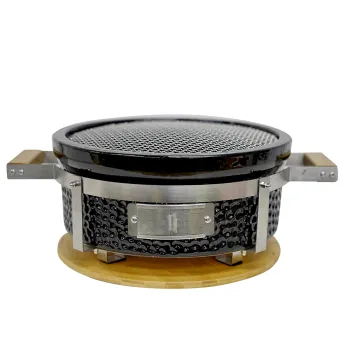 Portable Kamado Ceramic BBQ Grill: Auplex Round Japanese Charcoal Grill