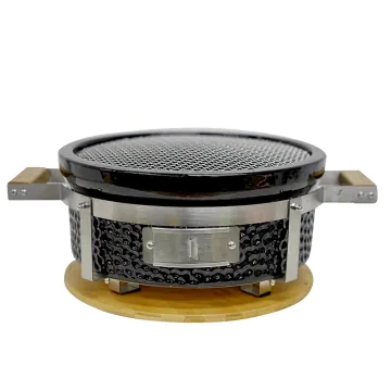 Portable Kamado Ceramic BBQ Grill: Auplex Round Japanese Charcoal Grill