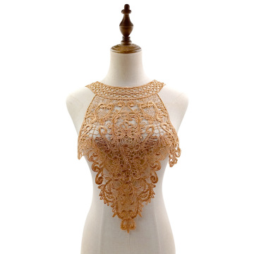 High-Quality Water-Soluble Lace Polyester Embroidery Collars: White, Black, Hollow Guipure Applique, and Fake Collar Options