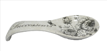 Ceramic Flower Decal Spoon Rest