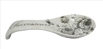 Ceramic Flower Decal Spoon Rest
