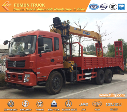 Dongfeng 6X4 platform truck with crane 10 Tons