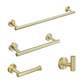 High-Quality Gold-Plated Stainless Steel Bathroom Accessories - 4 Units at Affordable Prices