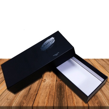 Embalagem retangular de camisa de caixa preta de papel preto