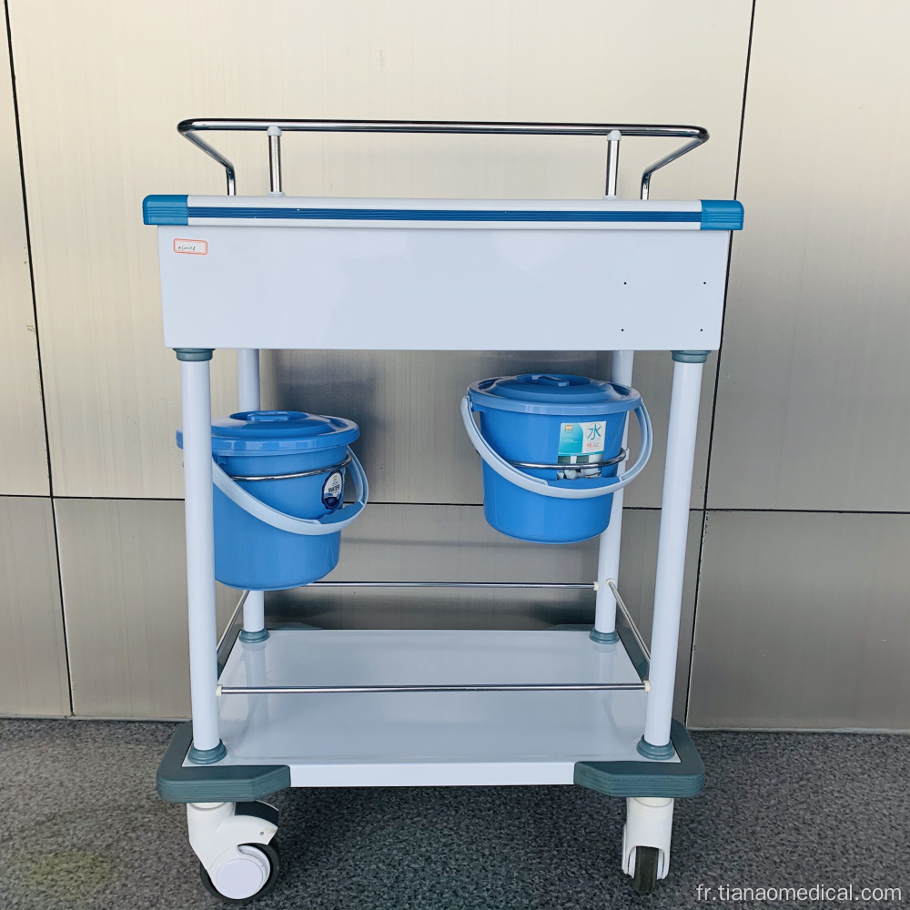 Chariot de traitement de soins infirmiers en acier ABS Ward hôpital