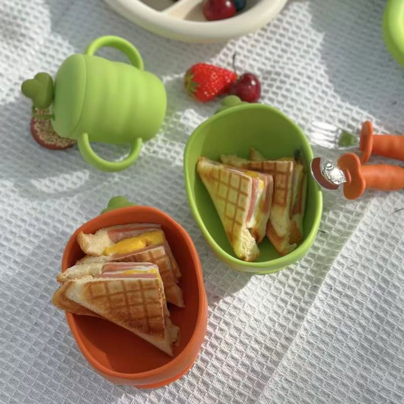 Vibrant Kids Tableware with Vegetable Designs