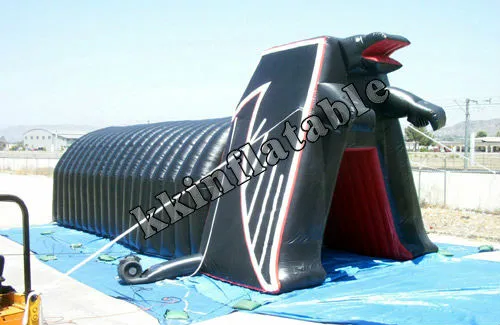 interesting black train tunnel inflatable with sports tent, high quality inflatable black tunnel with sport tent for sale