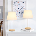 Modern Wood Lamp with Fabric Shade