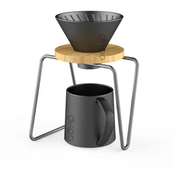 Wholesale Ceramic Black Coffee Dripper Stand Gift Set