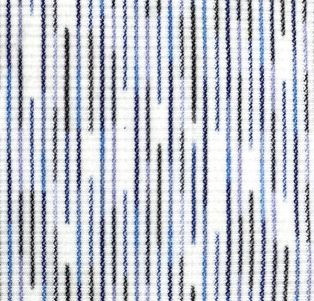 59% Polyester 36% Rayon 5% Spandex Rib Fabric